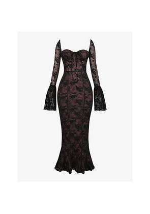 Womens House of CB Delilah Corseted Lace Maxi Dress