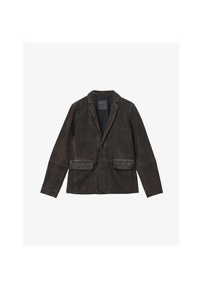 Mens Allsaints Monet Notch-Lapel Suede Blazer