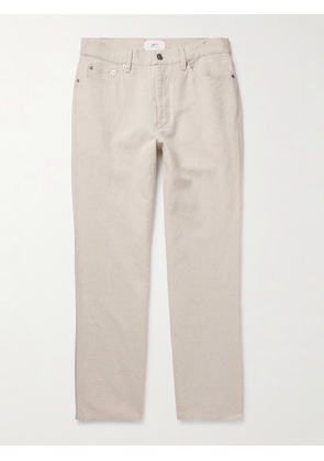 Mr P. - Edward Straight-Leg Linen and Cotton-Blend Trousers - Men - Neutrals - 28
