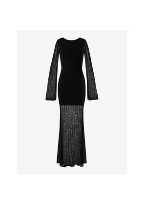 Womens Malina Haisley Round-Neck Long-Sleeve Knitted Maxi Dress