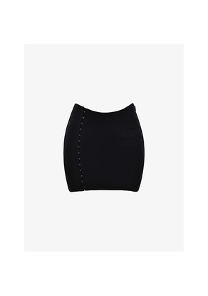 Womens Mistress Rocks Curved-Waist Stretch-Crepe Jersey Mini Skirt