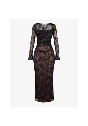 Womens House of CB Artemis Corseted Lace Maxi Dress