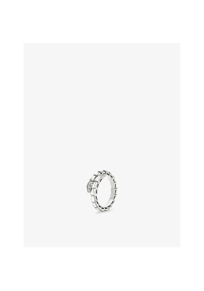 Womens Bvlgari Serpenti Viper 18ct White-Gold and 0.14ct Brilliant-Cut Pavé Diamond Ring