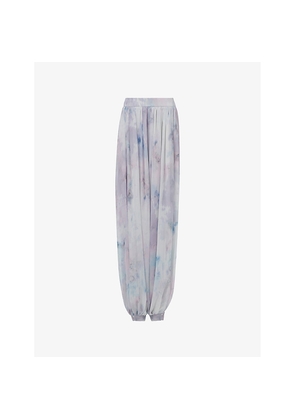 Womens Leem Printed Mid-Rise Harem Woven Trousers