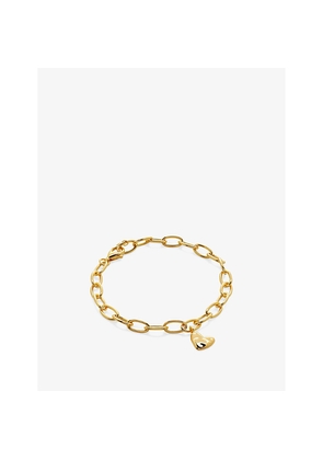 Womens Monica Vinader Heart-Shaped 18ct Yellow Gold-Plated Vermeil Sterling-Silver Bracelet