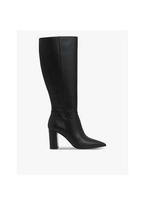 Womens Reiss Bianca Pointed-Toe Leather Knee-High Boots