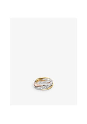 Trinity De Cartier Medium 18ct White, Rose, Yellow-Gold and 1.54ct Brilliant-Cut Diamond Ring