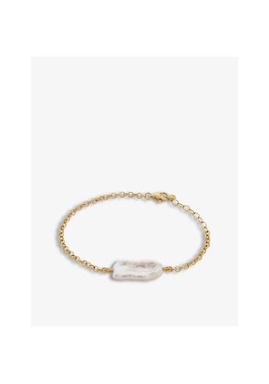 Womens Monica Vinader Nura Biwa Pearl and 18ct Gold-Plated Vermeil Sterling Silver Bracelet