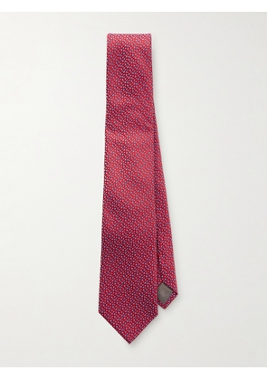 Charvet - 8.5cm Embroidered Silk-Twill Tie - Men - Red
