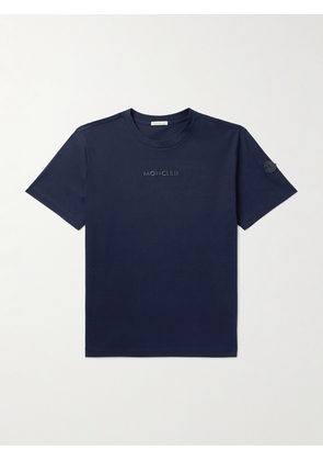 Moncler - Logo-Appliquéd Cotton-Jersey T-Shirt - Men - Blue - XS