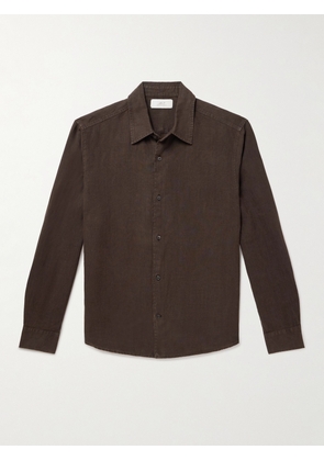 Mr P. - Garment-Dyed Linen Shirt - Men - Brown - XS