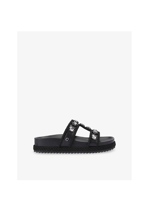 Womens Carvela Sorella Crystal-Embellished Faux-Leather Sandals