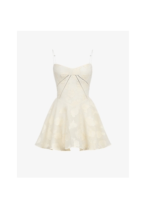 Womens House of CB Serenita Floral-Jacquard Woven Mini Dress