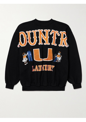 KAPITAL - Printed Cotton-Jersey Sweatshirt - Men - Black