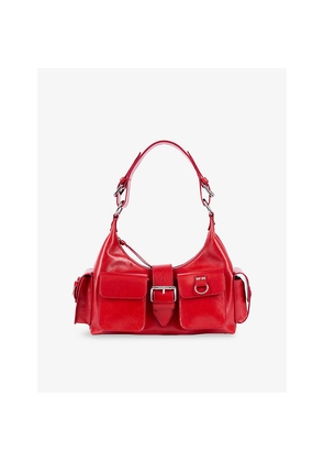 Womens The Kooples Flap-Pocket Leather Shoulder Bag