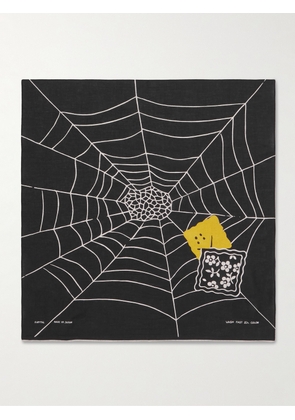 KAPITAL - Fastcolor Printed Selvedge Cotton-Voile Bandana - Men - Black