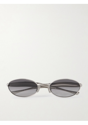 Bottega Veneta - Sardine Oval-Frame Silver-Tone Sunglasses - Men - Silver