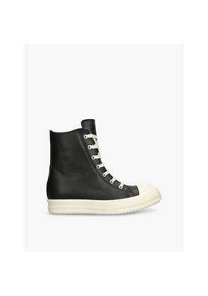 Womens Rick Owens Contrast-Sole Leather High-Top Trainers