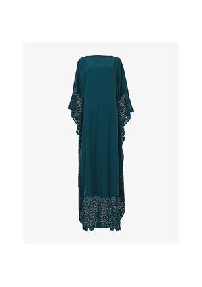 Womens Leem Laser-Cut Relaxed-Fit Woven Kaftan