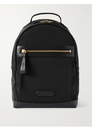TOM FORD - Leather-Trimmed Shell Backpack - Men - Black