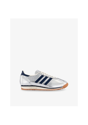 Mens Adidas Sl 7 Metallic-Leather Low-Top Trainers