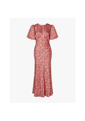 Womens Malina Freja Pouf-Sleeve Woven Maxi Dress