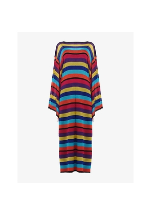 Womens Leem Stripe-Print Knitted Maxi Kaftan