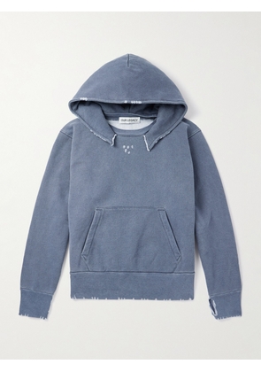 Our Legacy - Relic Distressed Cotton-Jersey Hoodie - Men - Blue - IT 44