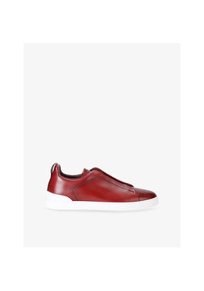 Mens Zegna Triple-Stitch Low-Top Leather Trainers