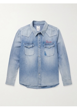 Visvim - Social Sculpture Logo-Embroidered Denim Shirt - Men - Blue - 1