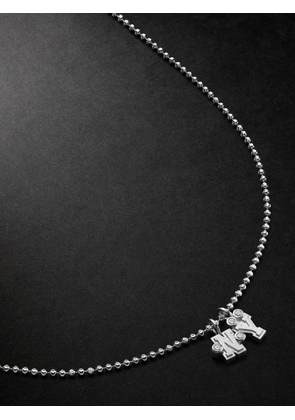 Greg Yuna - Sÿlver Babÿ Umlaut NY Initial Sterling Silver Diamond Pendant Necklace - Men - Silver