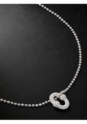 Greg Yuna - Umlaut 18-Karat White Gold Diamond Ball Chain Necklace - Men - Silver