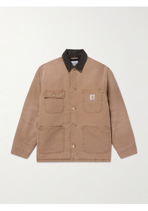 Carhartt WIP - OG Corduroy-Trimmed Cotton-Canvas Chore Jacket - Men - Brown - XS