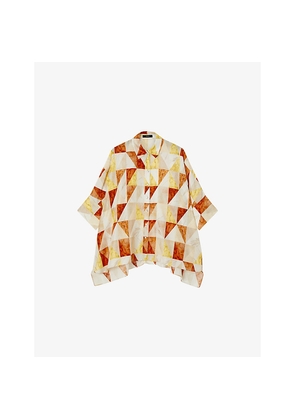 Womens Joseph Arcole Marble-Print Silk Shirt