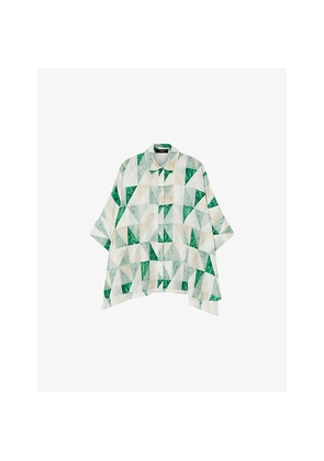 Womens Joseph Arcole Marble-Print Silk Shirt