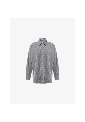 Womens Hunza G Gingham Seersucker Woven Shirt