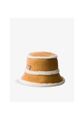 Mens Prada Shearling Suede Bucket Hat