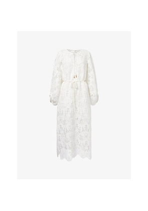 Womens Zimmermann Coco Lace Woven Midi Dress