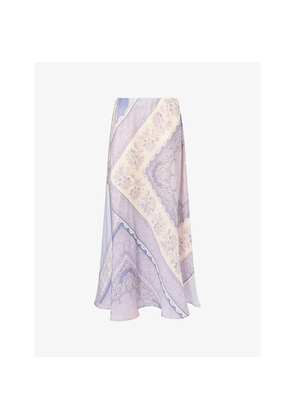 Womens Zimmermann Lucky Bias-Cut Linen Maxi Skirt