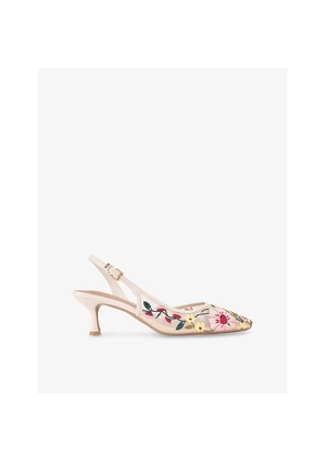 Womens KG Kurt Geiger Aria Low 2 Embrodiered Mesh Woven Heeled Courts