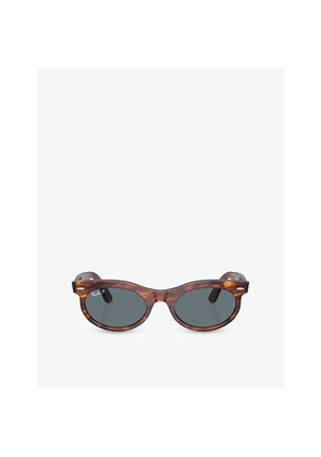 Womens Ray-Ban Rb2242 Wayfarer Oval-Frame Acetate Sunglasses