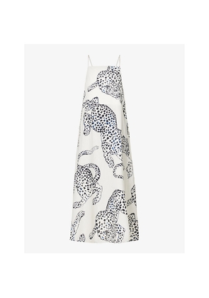 Womens Desmond And Dempsey Graphic-Print Square-Neck Cotton Nightdress