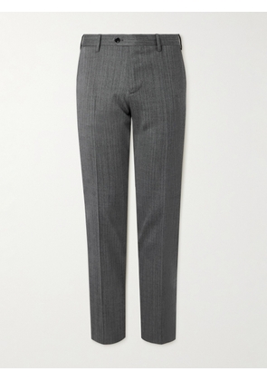 Lardini - Straight-Leg Herringbone Virgin Wool-Blend Trousers - Men - Gray - IT 46