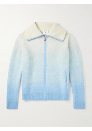 Casablanca - Fluffy Dégradé Knitted Zip-Up Jacket - Men - Blue - S