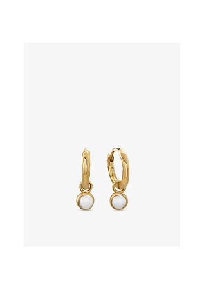 Womens Monica Vinader Siren Mini 18ct Yellow Gold Vermeil and Freshwater-Pearl Huggie Earrings