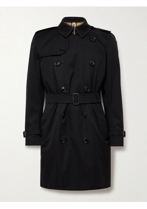 Burberry - Kensington Double-Breasted Belted Cotton-Gabardine Trench Coat - Men - Black - IT 46