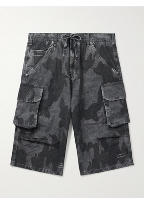 424 - Straight-Leg Camouflage-Print Cotton-Ripstop Shorts - Men - Black - IT 44