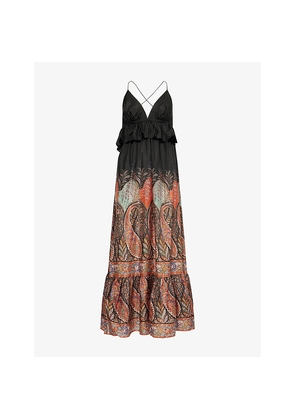 Womens Zimmermann Rhiannon Ruffled Silk Maxi Dress