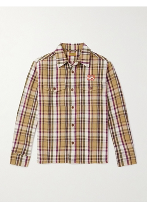Human Made - Logo-Appliquéd Checked Cotton Shirt - Men - Neutrals - S