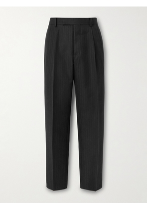 Auralee - Straight-Leg Pleated Pinstriped Wool Trousers - Men - Gray - 3